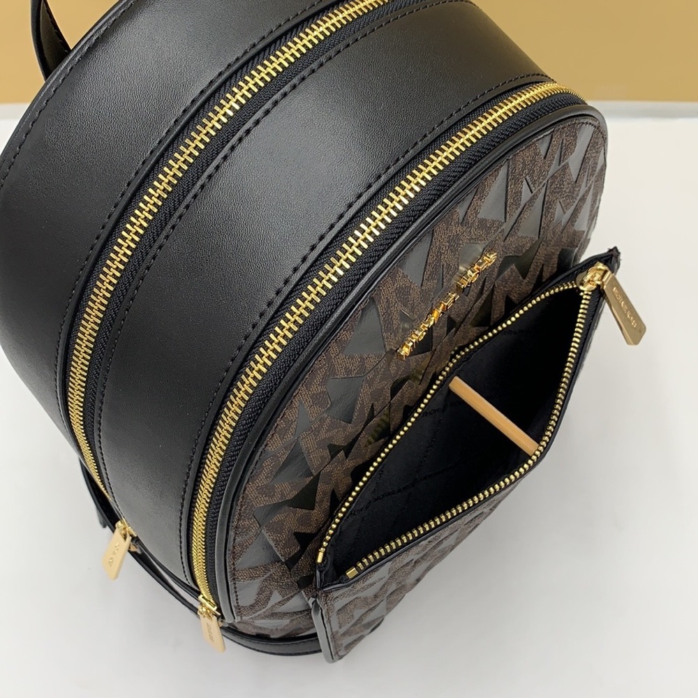 MICHAEL KORS ADINA MEDIUM BACKPACK BLACK MULTI LOGO - Picture 12 of 16
